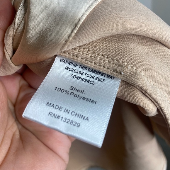 REVOLVE Song of Style Marta Long Sleeve Satin Dress / Champagne / Size Small - Picture 7 of 10